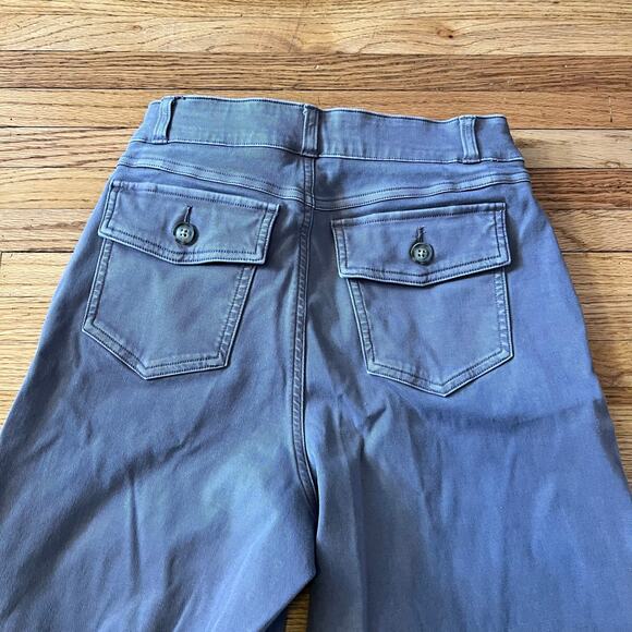 SPANX Pants Womens Medium Stretch Twill Cropped Wide Leg Khaki 20312R ** - Picture 5 of 13